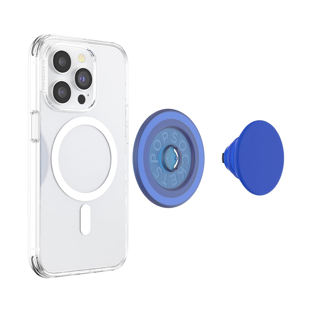 PopSockets Phone Grip for MagSafe, Magnetic Holder, Phone Stand, Blue - Cobalt