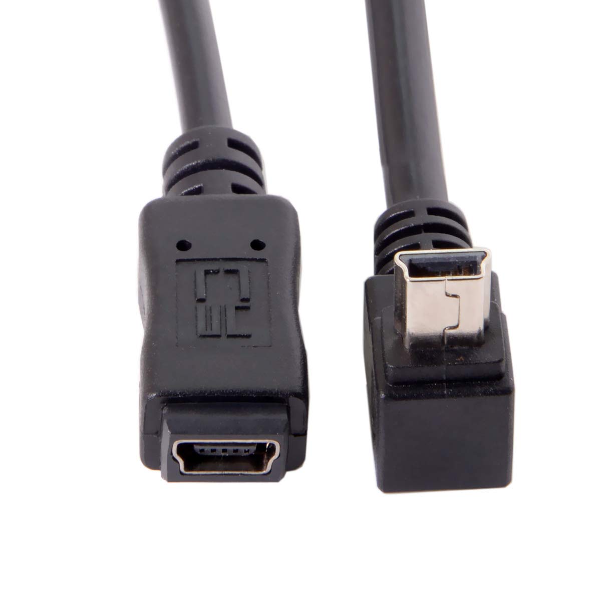 chenyang 2 Pack Mini USB Extension Cable USB 2.0 Mini USB 5Pin Male to Female 90 Degree Angled Data Power Extension Cable Adapter 0.2M