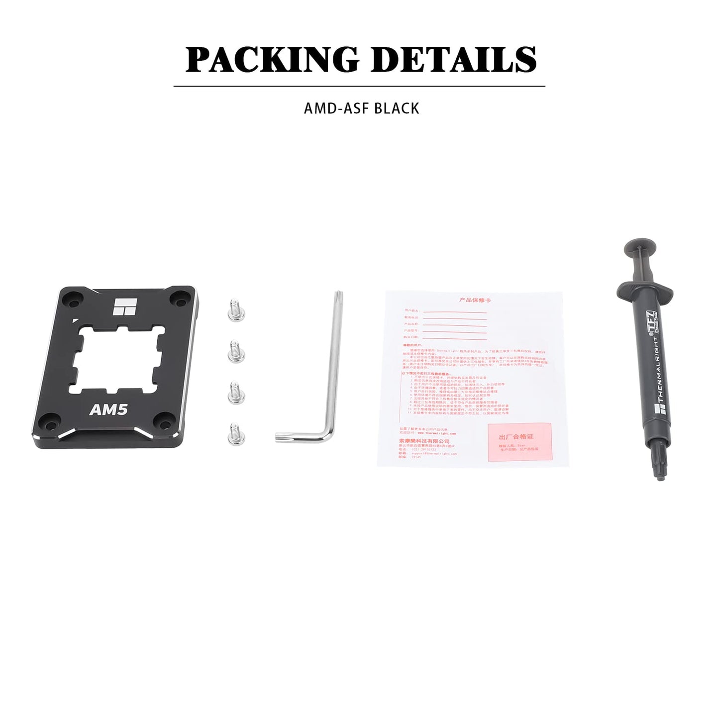 Thermalright ASF-Black AM5 CPU Holder, Corrective Anti-Bending Fixing Frame, AM5 Full-fit Fixed Non-Marking Mounter, AM5 Anti-Bending Contact Frame