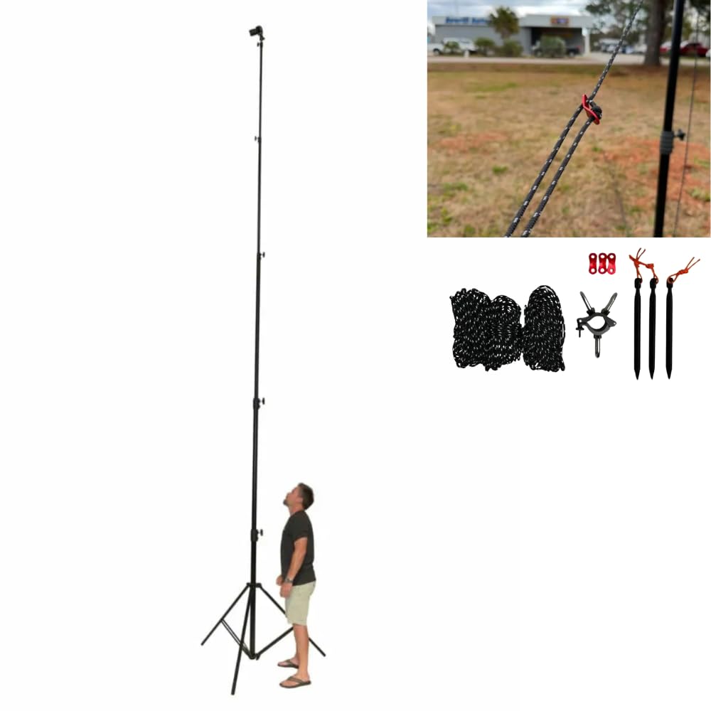 Glide Gear TST 20 Sky High 20' Tall Video Camera Tripod Stand - Air-Cushioned Telescoping Sections, Supports Up to 8 lbs - Ideal for Overhead Shots