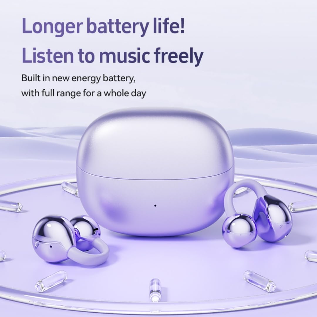 anbaole Open Ear Headphones, Wireless Earbuds for Sports Running Gym, 24H Battery, Sweat Proof, BT5.4, Noise Cancelling Mic, Wireless Charging Case