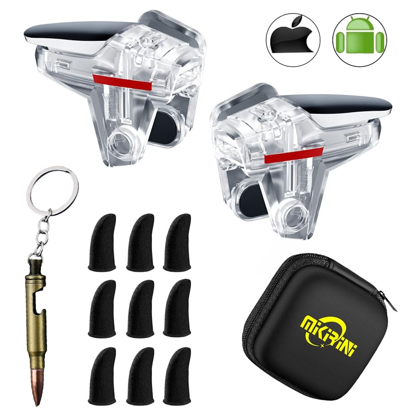 Mikirini 13 in 1 Mobile Gaming Controller Compatible with PUBG/Knives Out/Call of Duty, Cell Phone Game L1R1 Triggers Shooter for iPhone and Android
