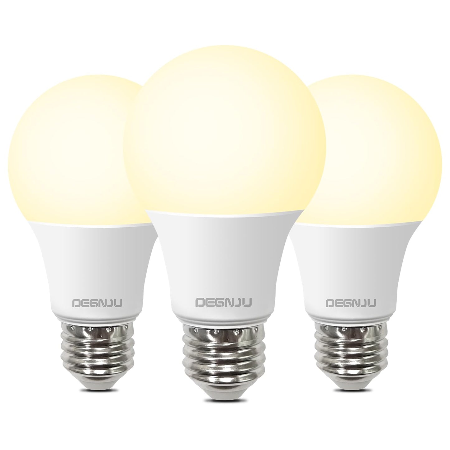DEGNJU A19 LED Light Bulbs, 60 Watt Equivalent LED Bulbs, Soft White 2700K, 800 Lumens, E26 Standard Base, Non-Dimmable, 8W Warm White LED Bulbs