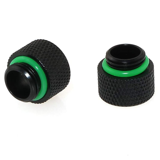 DZS Elec 2pcs Computer Water Cooling Extension Connector G1/4" Male to Female Extension Fitting, 10mm Black