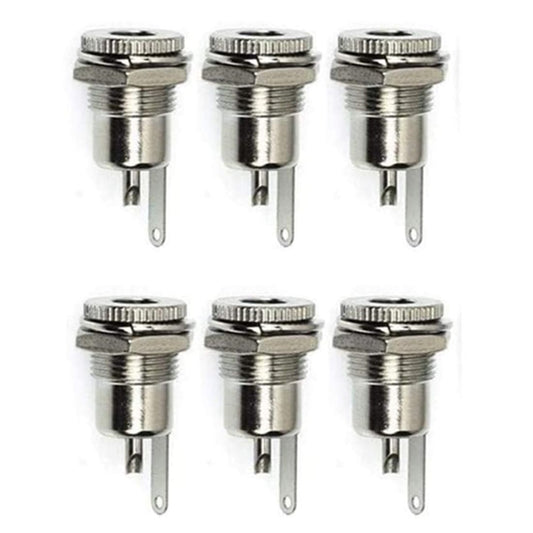 bnafes 6Pcs DC Power Jack Socket 5.5 x 2.1 mm 5A DC Power Jack Female Panel Mounting Connector Socket