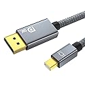 QCEs 8K Mini DisplayPort to Displayport 1.4 Cable 6.6Ft, Thunderbolt to DP Cable 8K@60Hz 4K@144Hz Thunderbolt 2(Video Output) Compatible with MacBook