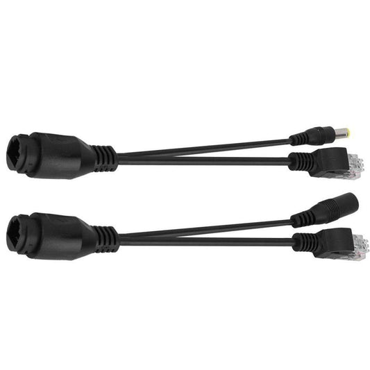 EB-LINK 4 Pair Waterproof PoE Adapter Cable RJ45 Passive PoE Injector and PoE Splitter Kit with 5.5x2.1 mm DC Connector Passive Power Over Ethernet