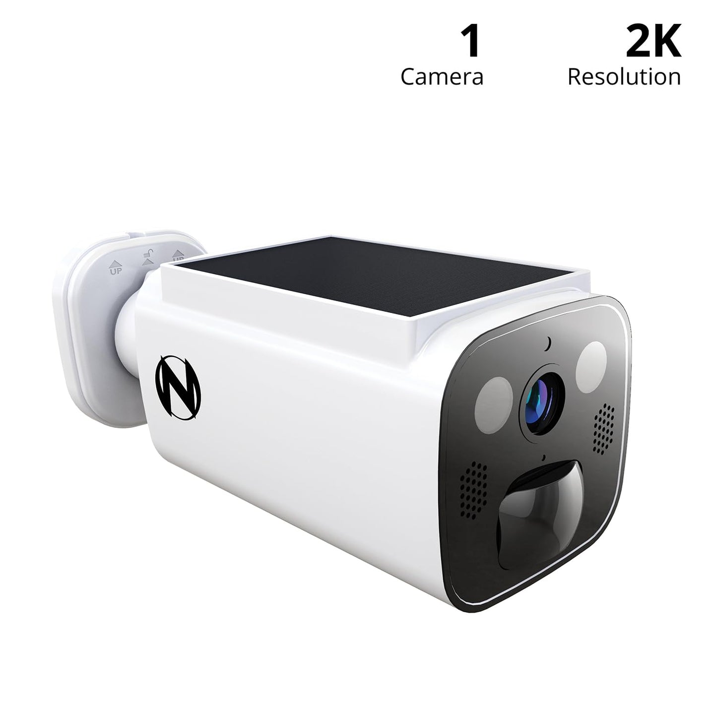 Night Owl 2K Battery Solar Powered Camera with Spotlight and 2-Way Audio - White