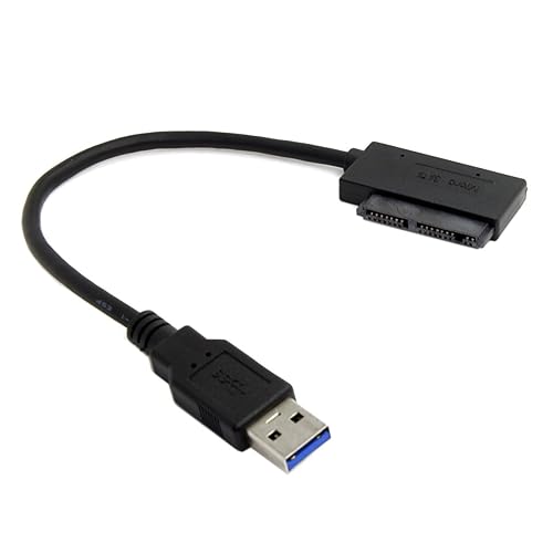 cablecc USB 3.0 to Micro SATA 7+9 16 Pin 1.8" 90 Degree Angled Hard Disk Driver SSD Adapter Cable 10cm