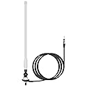 Boat Antennas Waterproof Marine Radio Antenna Car Flexible Rubber Mast FM AM Antenna for ATV UTV RZR SPA Yacht Camper GA057W (White)
