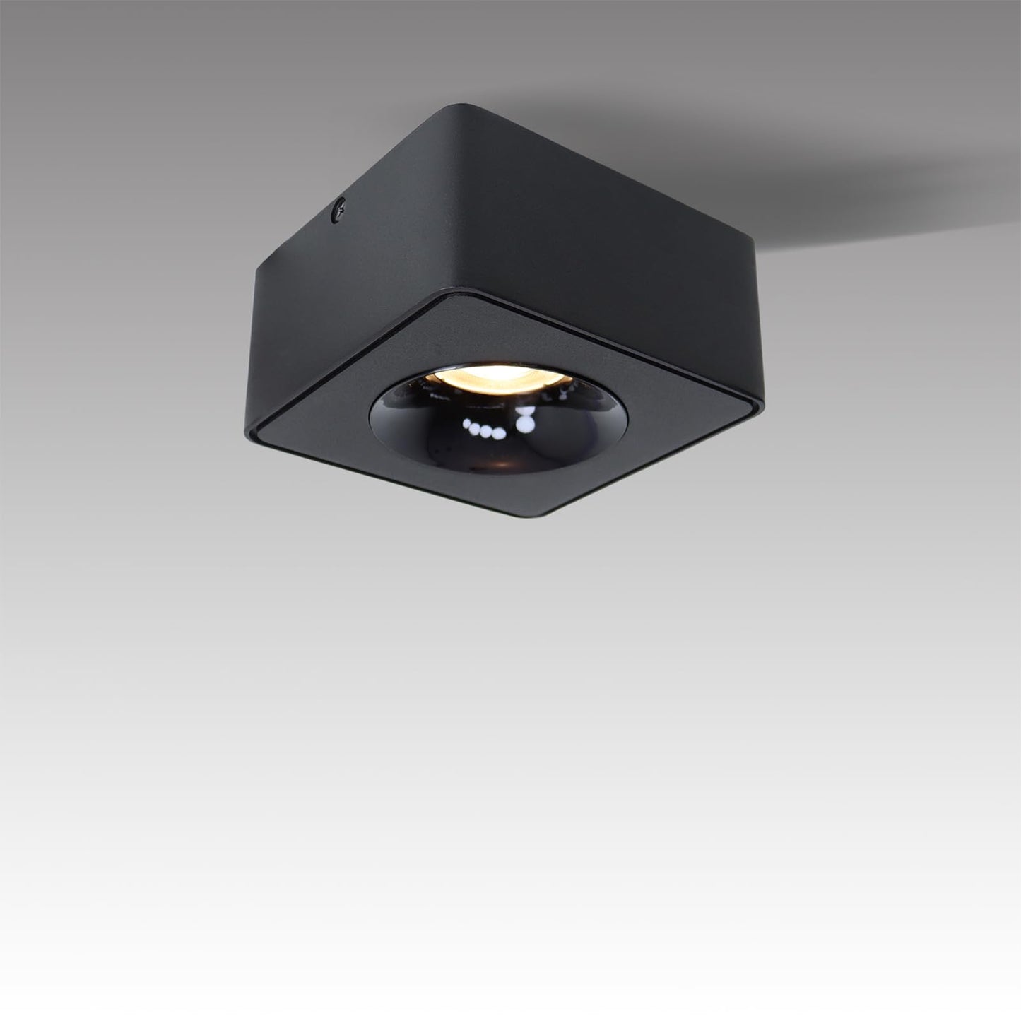Marknice LED Dimmable Square Ceiling Spotlight Aluminum Black Wide 4.61 in Ultra-Thin 2.16 in Downlight Modern Ceiling Mounted Spot Light Fixture
