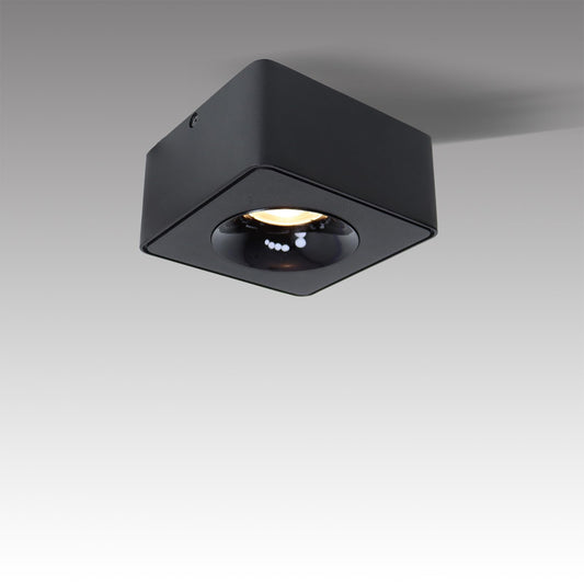 Marknice LED Dimmable Square Ceiling Spotlight Aluminum Black Wide 4.61 in Ultra-Thin 2.16 in Downlight Modern Ceiling Mounted Spot Light Fixture