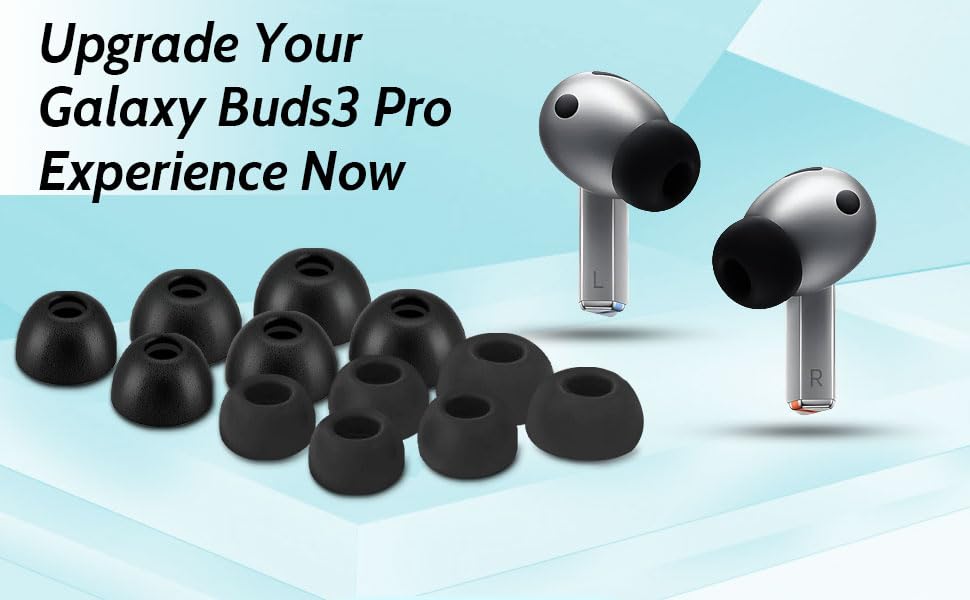 Miayaya Memory Foam Earbud Tips for Galaxy Buds4 Pro/Buds3 Pro Ultimate Comfort Noise Canceling Silicone Eartips for Samsung Galaxy Buds Pro 4/Pro 3
