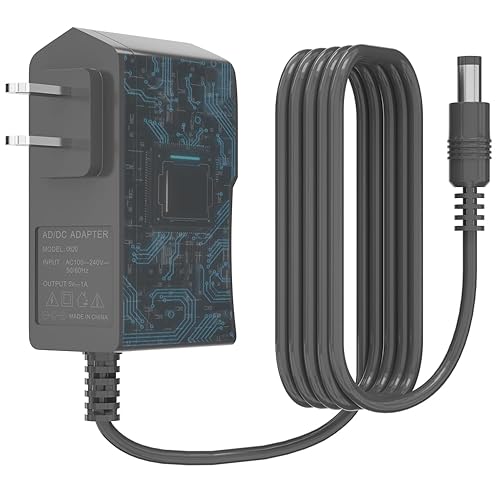 5V 1A AC Adapter 5W AC/DC Charger AC 100V-240V Wall Charger for Android Tablets Webcam Routers Toys Recorder Speaker & More DC 5V Devices &Security…