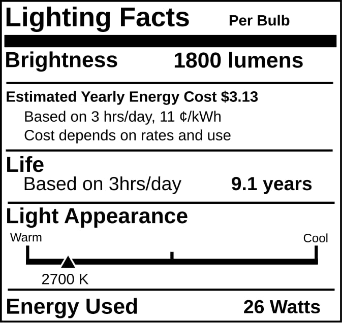 Industrial Performance 26W, Triple Tube-GX24Q-3, 4 Pin Base -Warm White-CFL Light Bulb- Replaces Sylvania 20879 CF26DT/E/IN/827,Philips 458240 PL-T