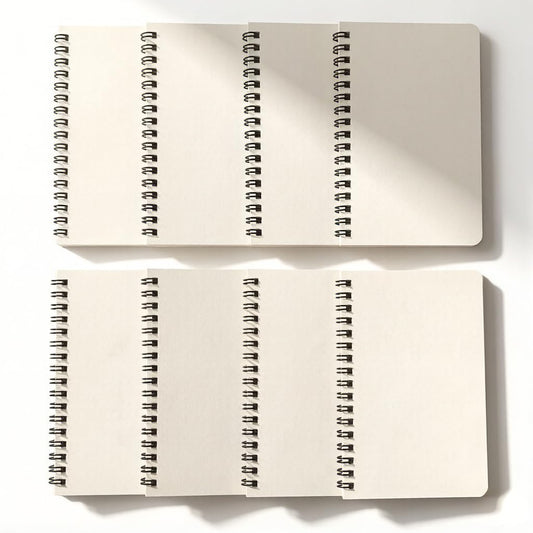 YiHenTiezz 8Pack Beige Small Spiral Notebook 4.2"x 6.1" Pocket Notepad