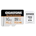[10x High Endurance] GIGASTONE Industrial 16GB MLC Micro SD Card, 4K Video Recording, Security Cam, Dash Cam, Surveillance Compatible 95MB/s, U3 C10