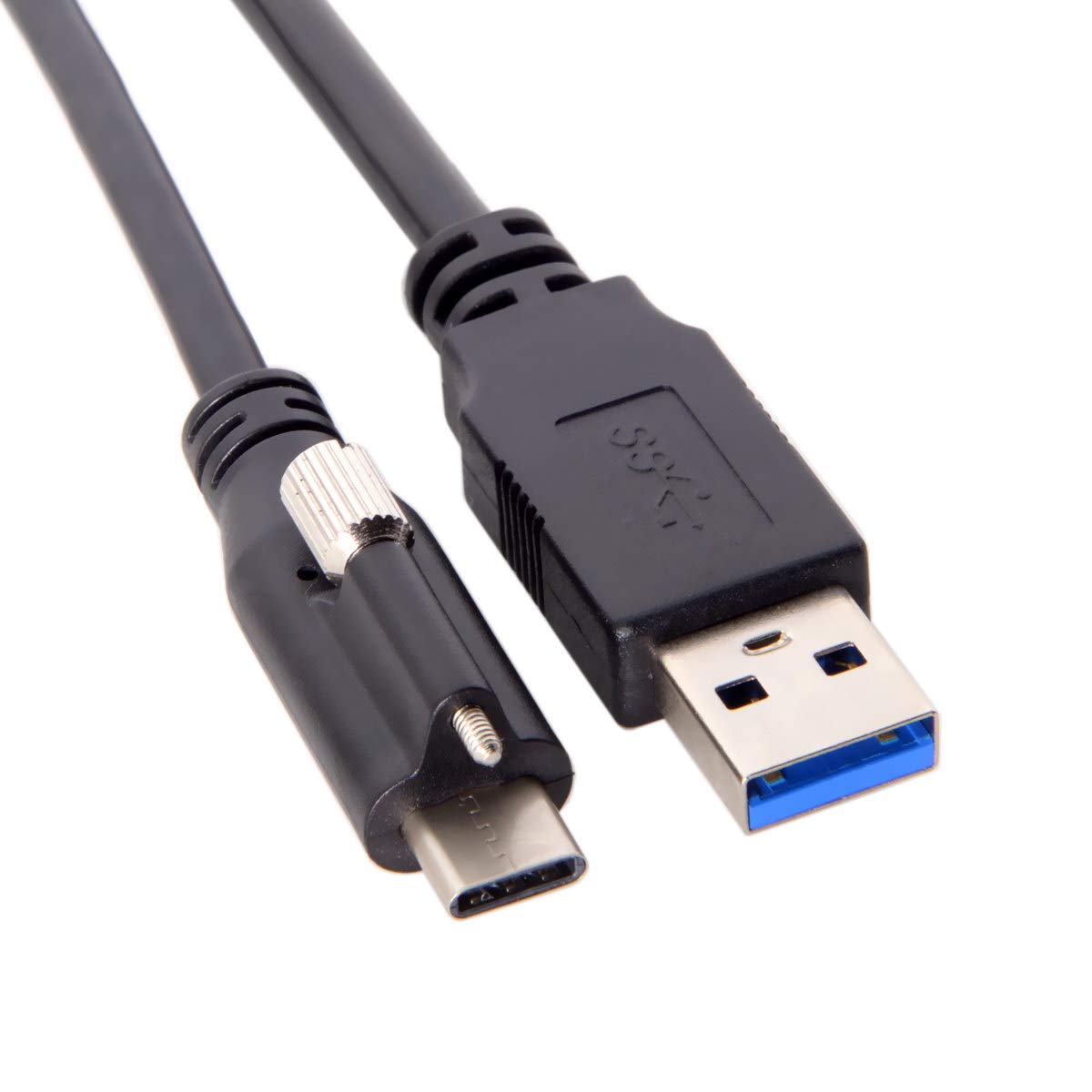 cablecc USB 3.1 Type-C Locking Connector to Standard USB3.0 Data Cable 1.2m with Panel Mount Screw