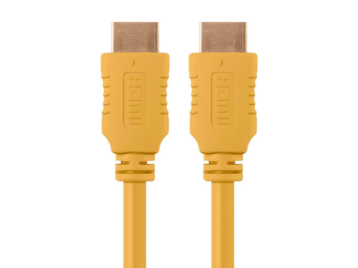 Monoprice 4K High Speed HDMI Cable - HDMI 2.0, 4K@60Hz, HDR, HDR10, Dolby Vision, 18Gbps, YUV 4:4:4, 28AWG, With Ferrite Cores, 1.5 Feet, Yellow