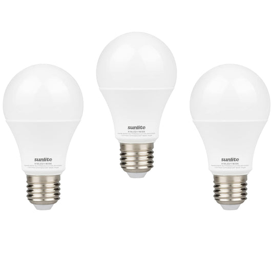 Sunlite 80859-SU LED A19 Light Bulb, Non-Dimmable 12 Watt (75W Equivalent), 1100 Lumens, Medium (E26) Base,ETL Listed, 3000K Warm White, 3 Count