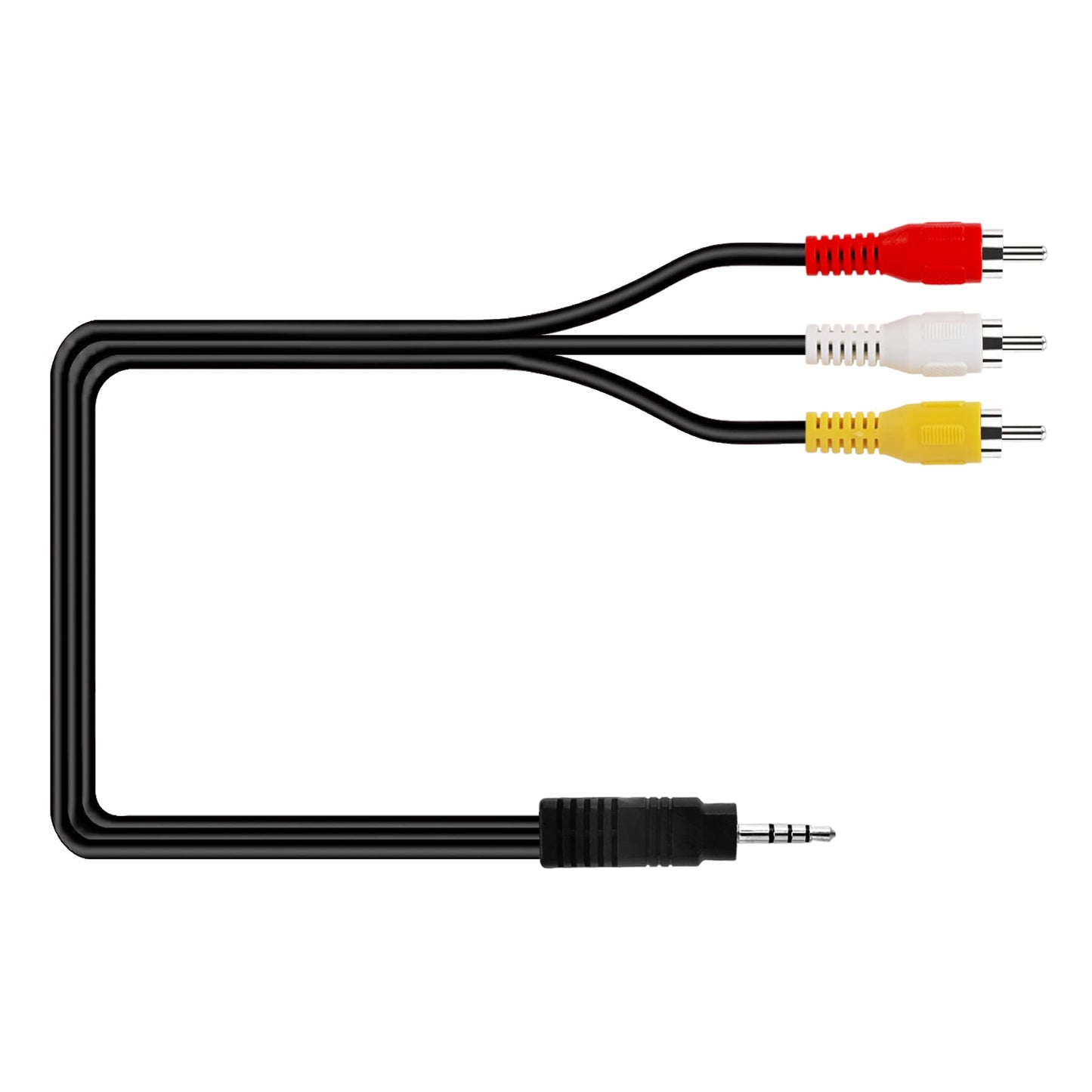 Yeebline 3.5 mm to RCA Camcorder AV Cable, 2-Pack 5ft 3.5mm Male to 3RCA Male Plug Stereo Audio Video Aux Adapter Cord for TV, Tablets, Smartphones