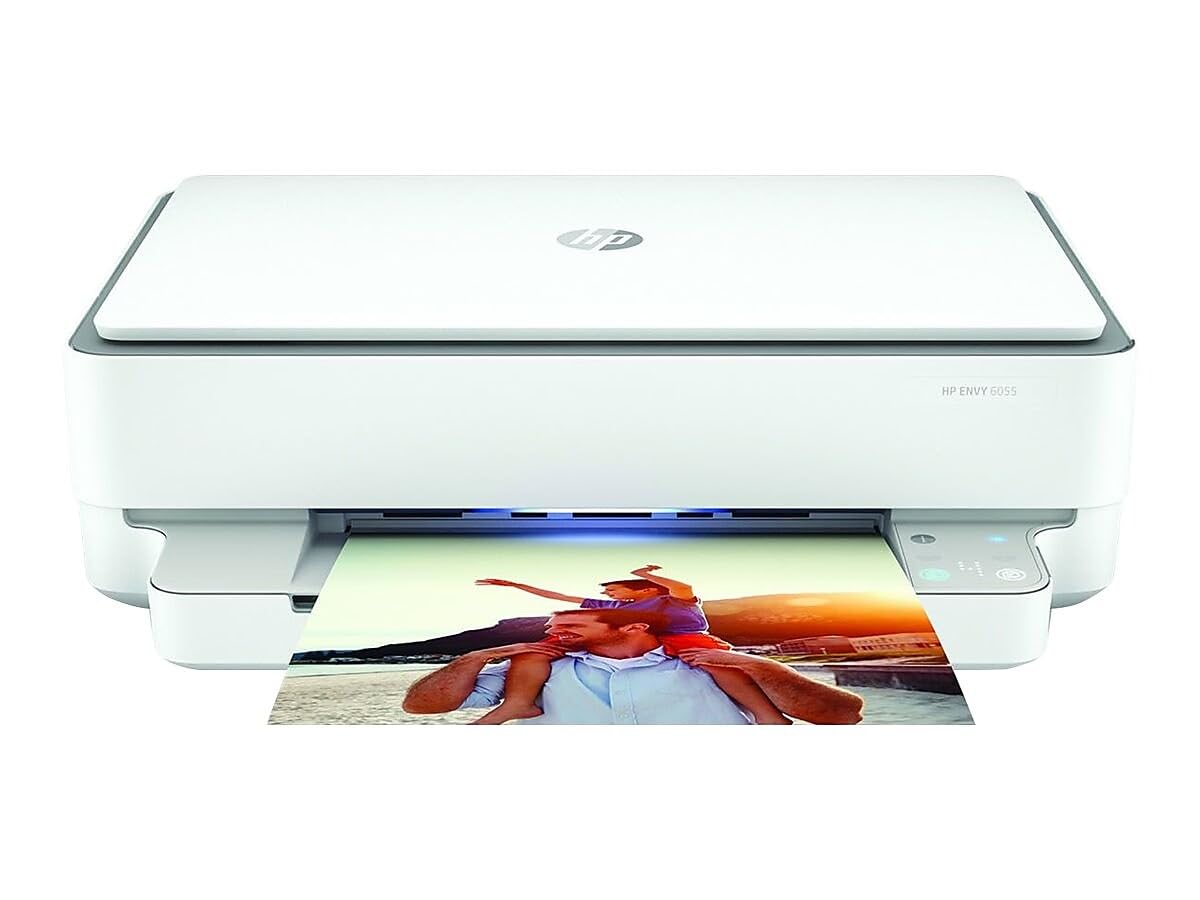 HP Envy 6055 Wireless All-in-One Printer, Mobile Print, Scan & Copy, Instant Ink Ready, Works with Alexa (5SE16A)