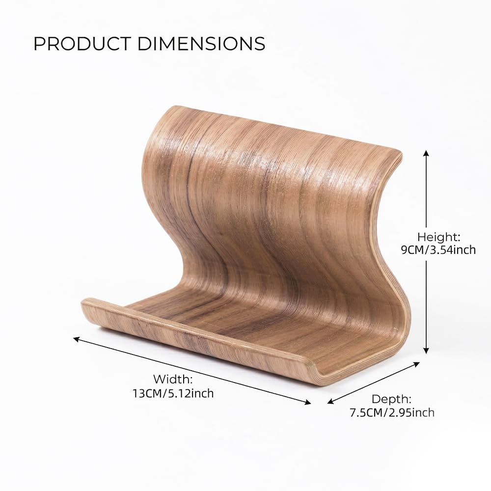 Vnicstick Bamboo Cell Phone Stand Wooden Tablet Stand for Desktop, Wood Holder for iPhone iPad Tablets and All Phones