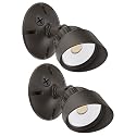 Maxxima LED Brown Outdoor Flood Security Wall Light 800 Lumens 3000K 2 Pack