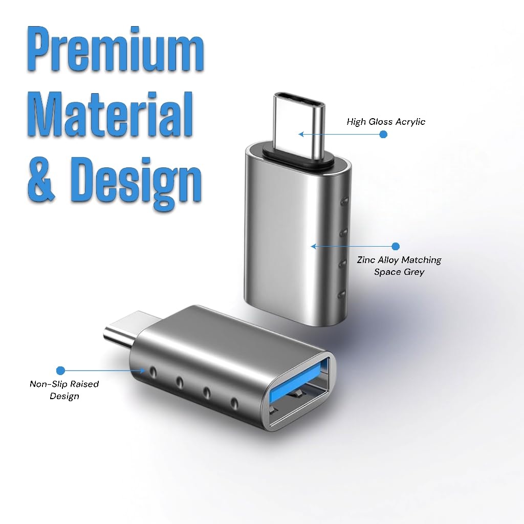 JLB USB C to USB Adapter (2 Pack), USB C Male to USB 3.0 Female Adapter, 5Gbps Data Transfer, Compatible with MacBook, iPad, iPhone, Microsoft…
