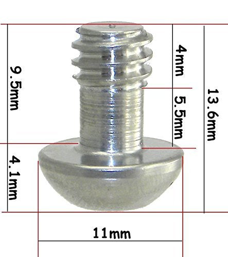 Cap SS Steel Screws 1/4" Tripod Quick Release QR Plate Camera Hex/Slot Combo (20)