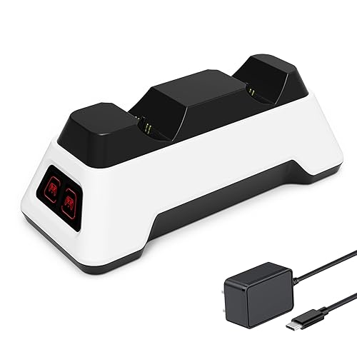 Controller Charger Station for PS5 Dualsense Controllers - PS5 Controller Dock with LED Light - Upgrade Accessory with Fast Charging AC Adapter