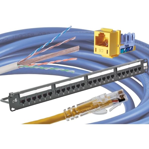 Patch Cord, C6, Plenum Rated, Blue, 3' Length