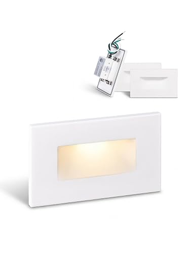 LEONLITE 5CCT 120V LED Step Lights, 3.5W 5%-100% Dimmable Stair Lights Indoor Outdoor Wet Location, CRI90, ETL, Aluminum, 150LM, Horizontal
