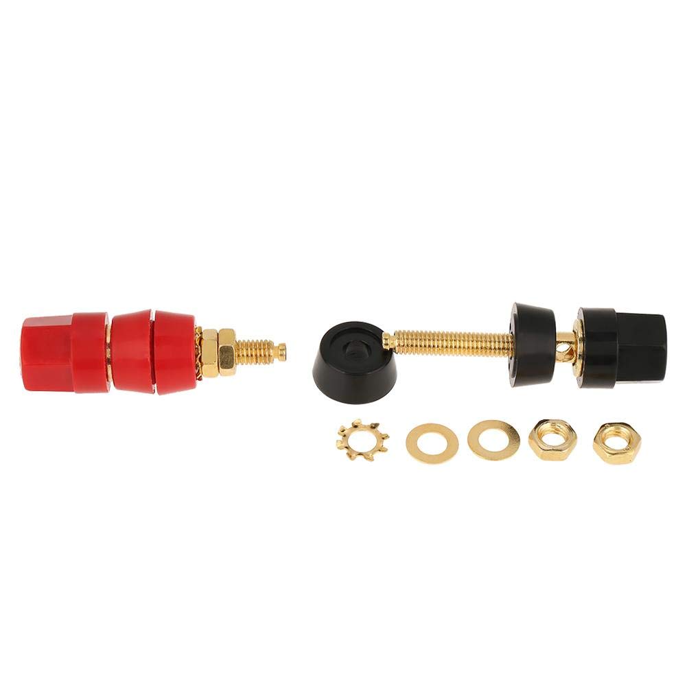 Banana Plug Speaker Binding Post, 4 Pcs Black & Red Audio Speaker Binding Post for Banana Jack Connector