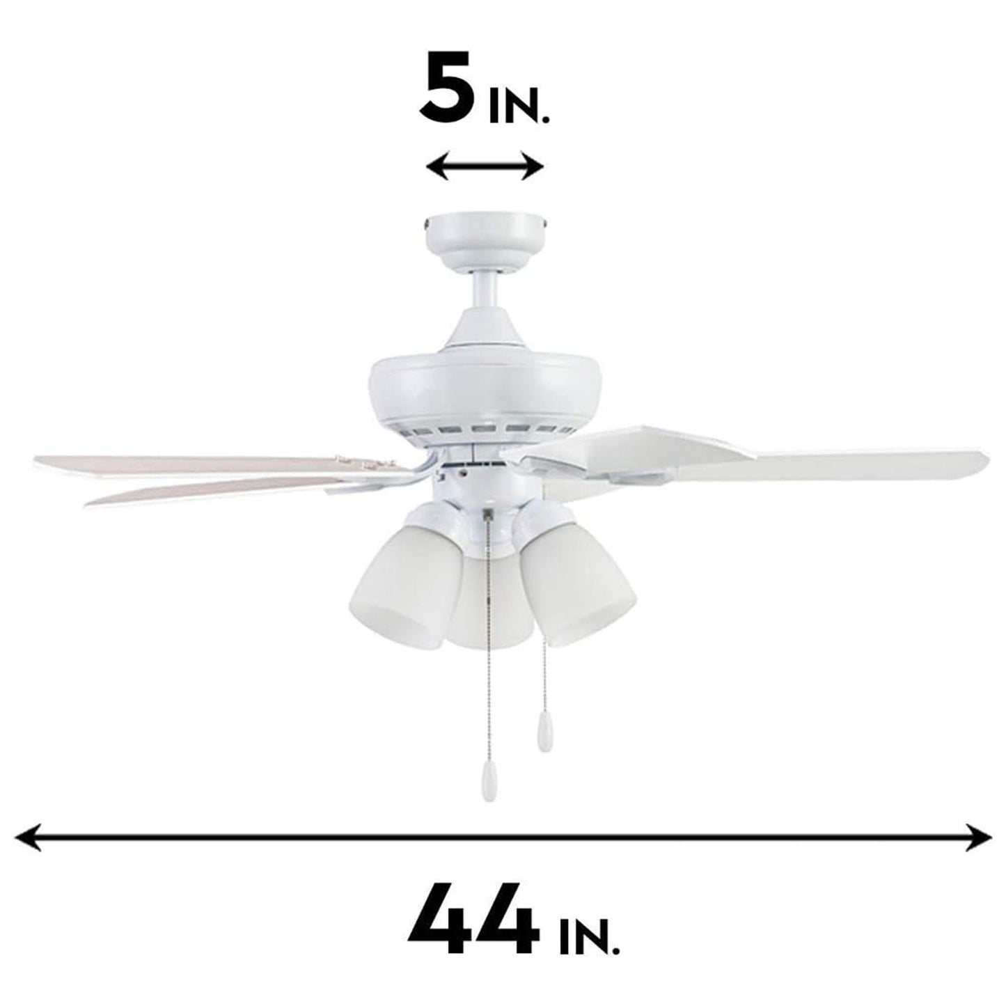 Portage Bay 51444 Miller Park Ceiling Fan, 44, White
