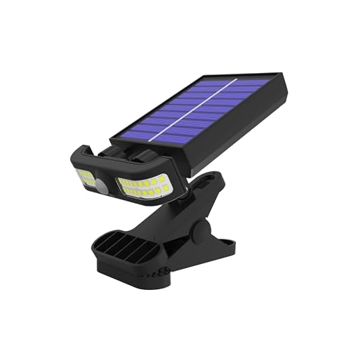 ZHIIDIAN Solar Power Wall-Mounted Motion Sensor Super Bright LED Light with Clip, USB Charging LED Camping Light with Three Modes