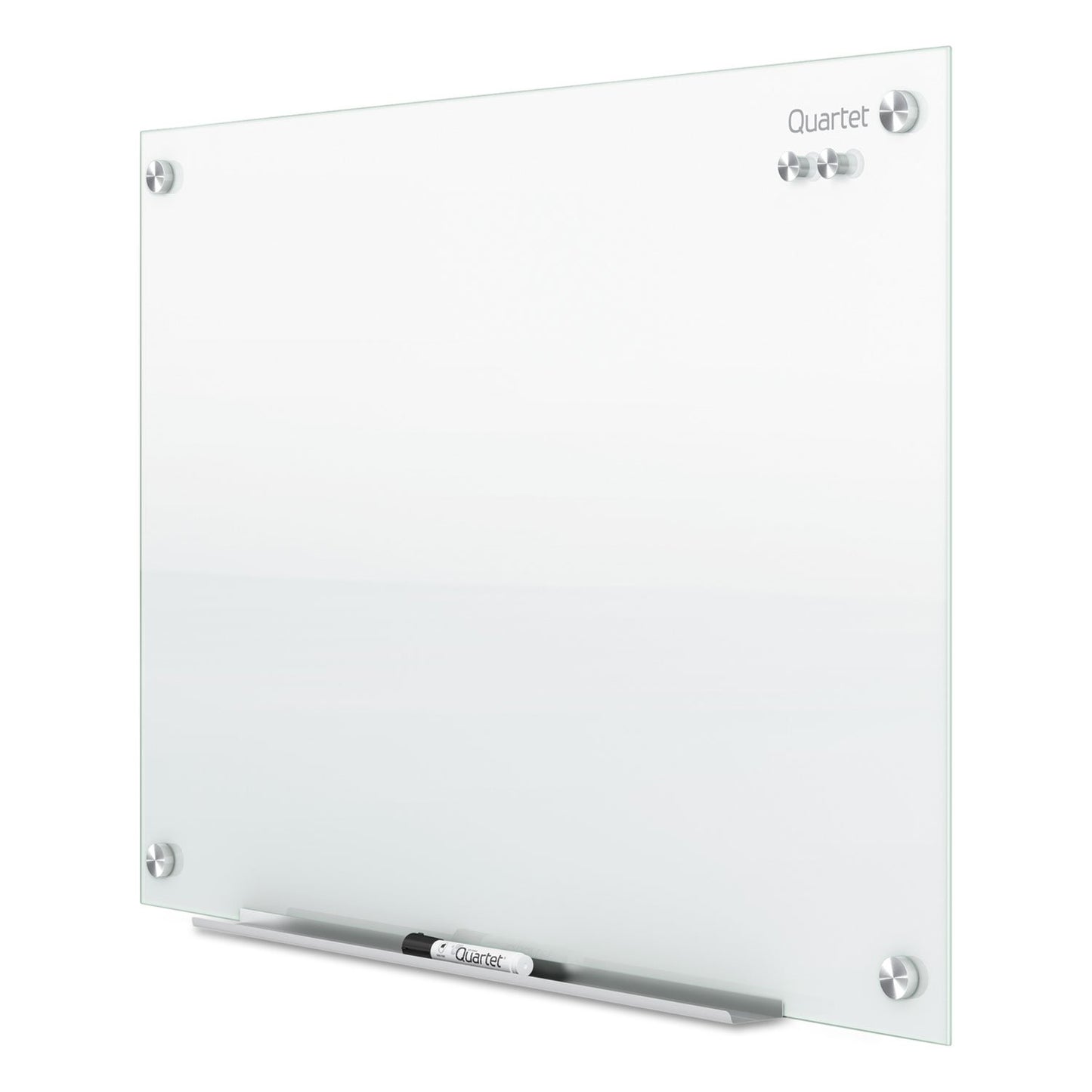 Quartet Magnetic Glass Dry Erase White Board, 24''W x 18''H Whiteboard, Infinity Frameless Mounting, White Surface (G2418W)