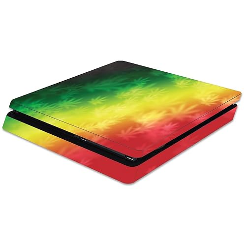 MightySkins Skin Compatible with Sony PS4 Slim Console - Rasta Rainbow | Protective, Durable, and Unique Vinyl Decal wrap Cover | Easy to Apply