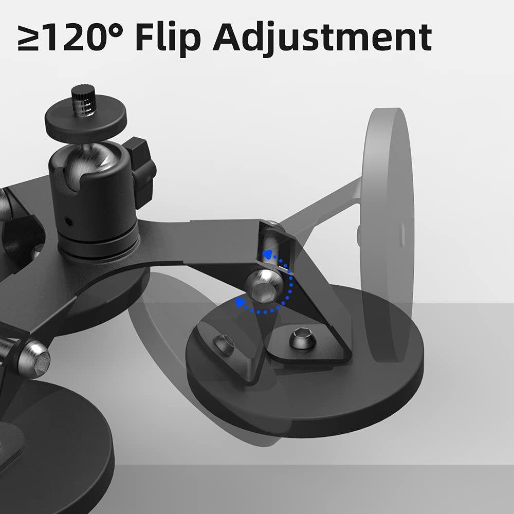 Heavy Duty Magnetic Action Camera Mount for GoPro 13/12/11/10, Heavy Duty Metal Car Magnetic Camera Mount with 360° Tripod Ball Head Compatible