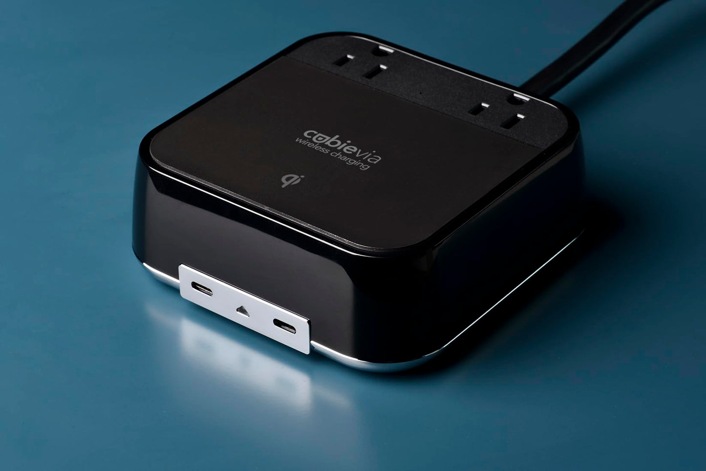 CubieVia - Tabletop Power Strip Wireless Charging Station with Outlets and USB Ports