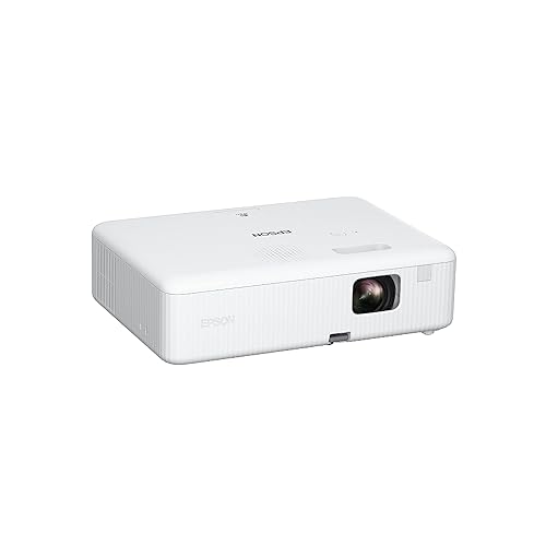 Epson EpiqVision Flex CO-W01 Portable Projector, 3-Chip 3LCD, Widescreen, 3,000 Lumens Color/White Brightness, 5W Built-in Speaker, 300-Inch Home
