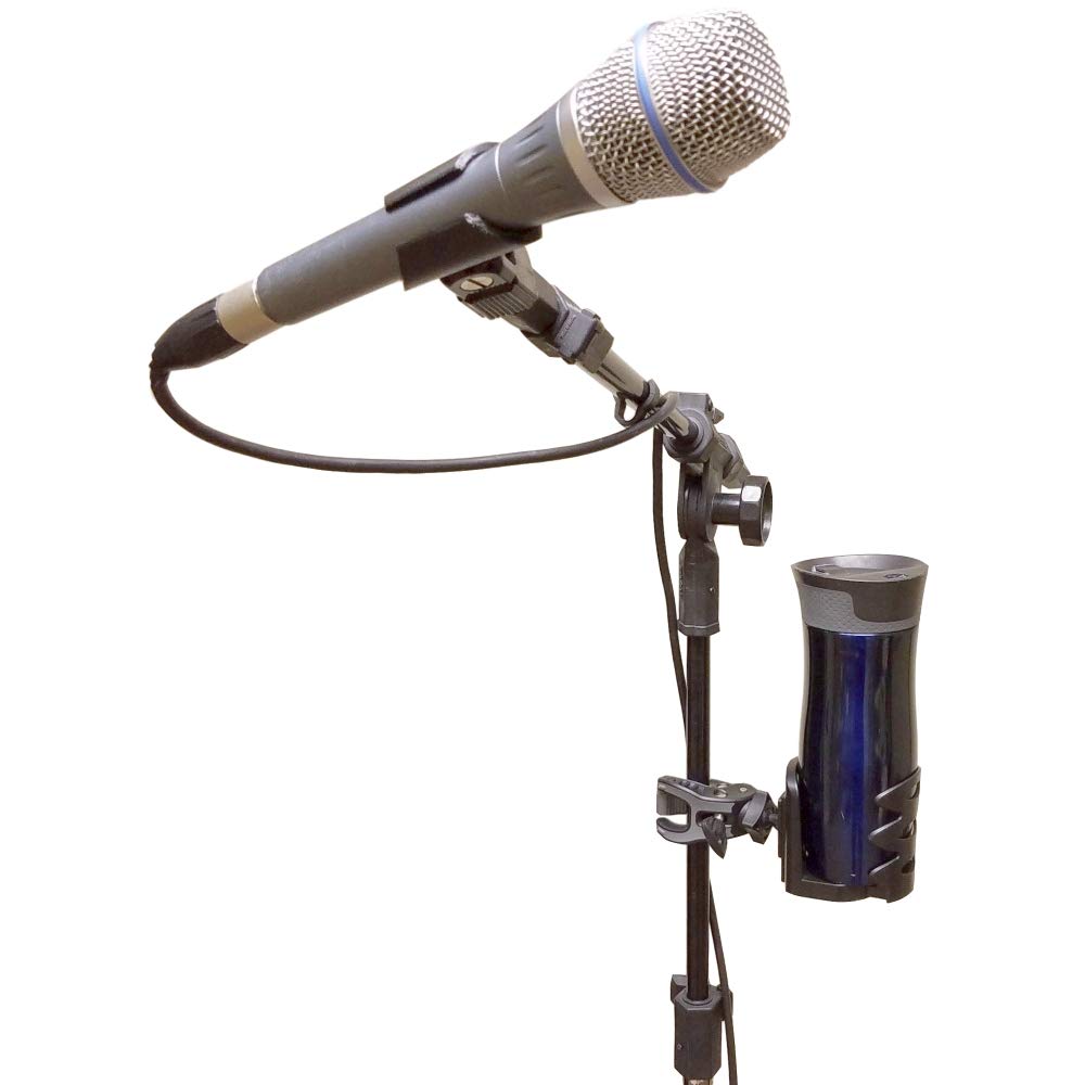 Crescendo CR-25 Drink Bottle Holder - Cup Caddy - Water, Other Beverage - Mount Clamp Accessory for Mic Stand, Handle Bar, Pole, Music or Microphone