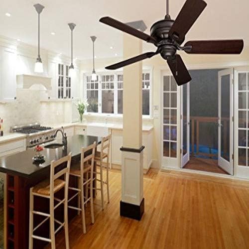 kathy ireland HOME [CF452ORB] Bella Ceiling Fan with Reversible Blades | Hanging Fixture with 3 Speed Motor, Pull Chain, and Downrod | Light Kit