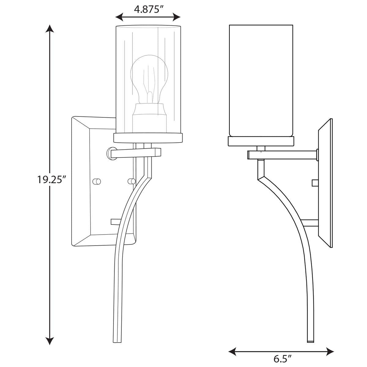 Progress Lighting Lassiter Collection Black One-Light Wall Bracket
