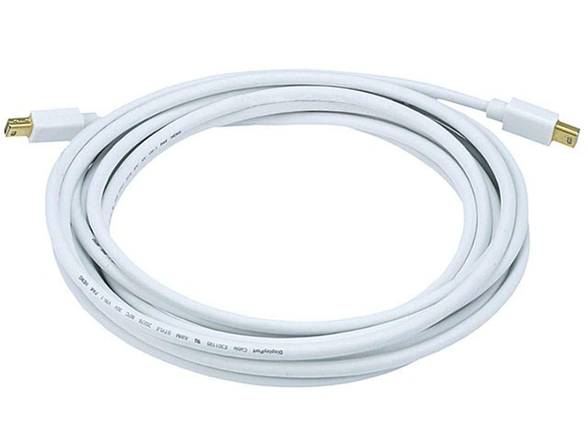 Monoprice Mini DisplayPort Cable - 15 Feet - White | Gold Plated, 32AWG, Pure Copper Conductors