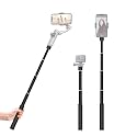 Aochuan E10 Aluminum Extension Rod 28.7” Adjustable Selfie Stick Compatible with 3-Axis Gimbal, Action Camera, Camera w/ 1/4" Thread Extendable Pole