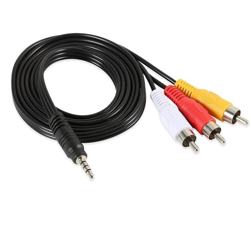 Peidesi 3.5 mm to RCA AV Camcorder Video Cable,3.5mm Male to 3RCA Male Plug Stereo Audio Video AUX Cable for Smartphones,MP3, Tablets,Speakers,Home