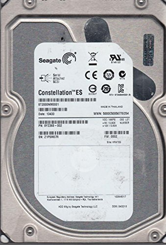 ST2000NM0001, Z1P, KRATSG, PN 9YZ268-002, FW 0002, Seagate 2TB SAS 3.5 Hard Drive (Certified Refurbished)