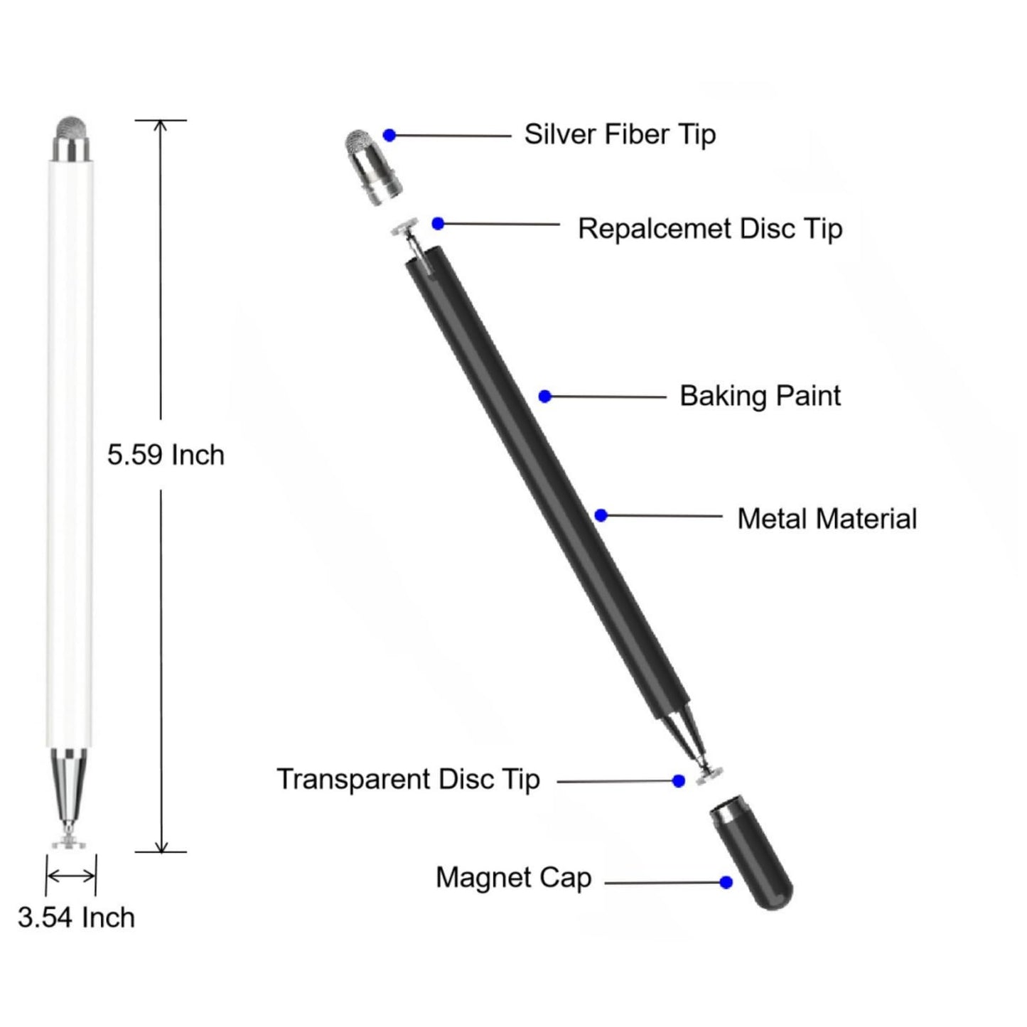 Stylus Pen for Samsung Galaxy Tab Tab A11+ / A9+ / A8 / A7 / A7 Lite, High Sensitivity & Precision Capacitive, Stylus Pen for iPad and All Touch
