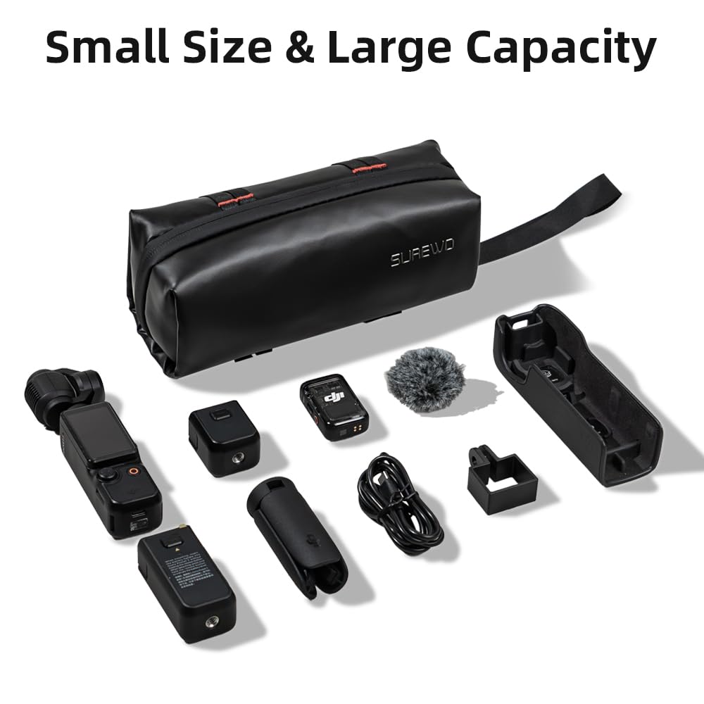 SUREWO Carrying Bag for DJI Osmo Pocket 3,Portable Storage Carry Case with Hand Strap for DJI Osmo Pocket 3 Creator Combo Accessories